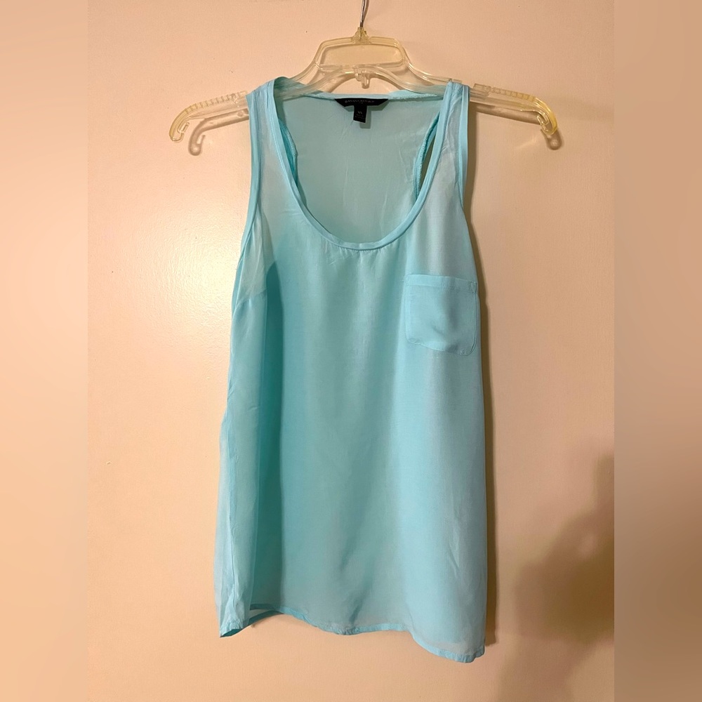 Banana Republic racer tank in turquoise xs
